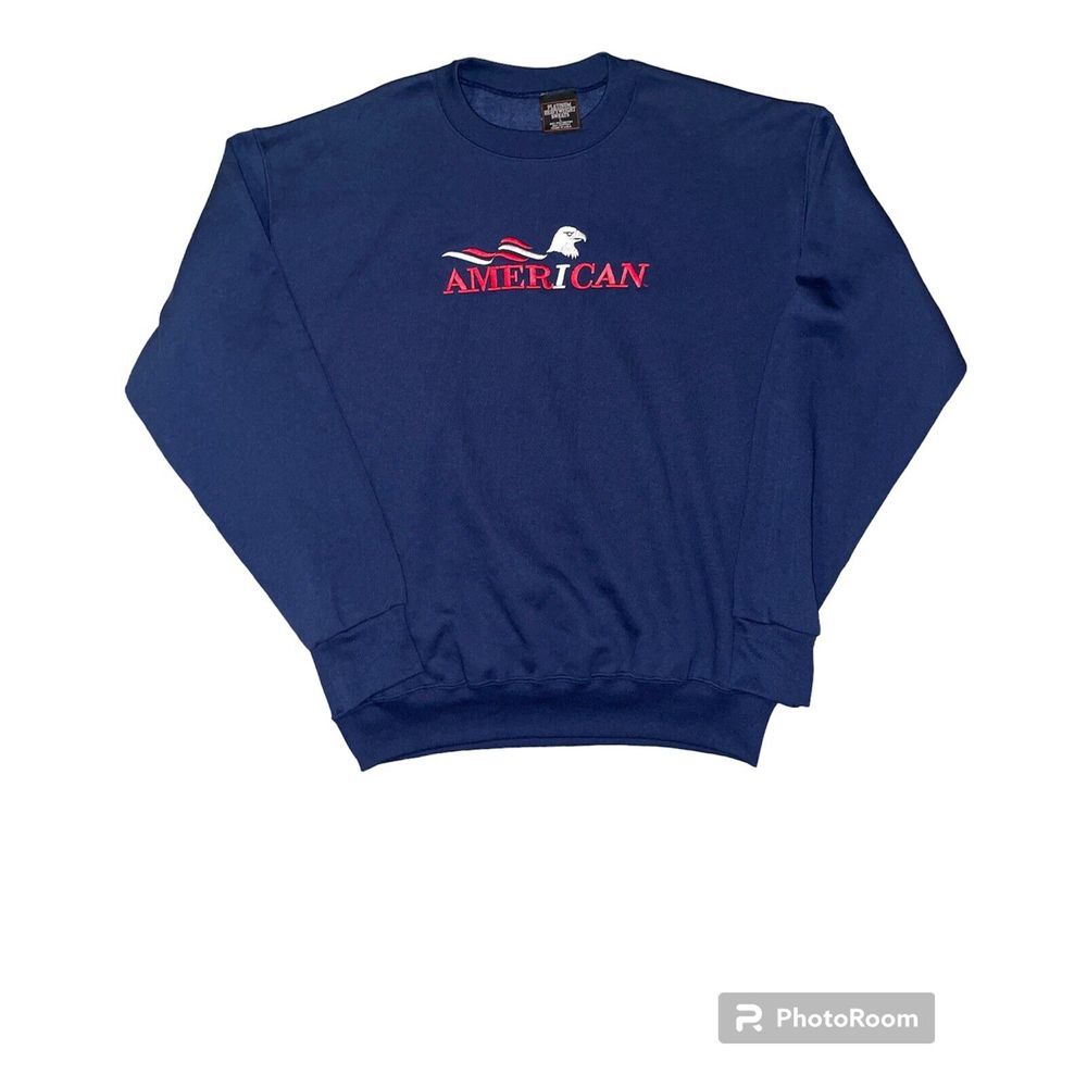 90s American Platinum Heavyweight Sweatshirt Made in USA Size Large Embroidered‎